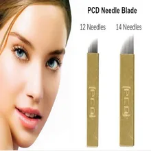 20 шт. 12 и 14 иглы для каждого 10 шт. microblading ИГЛЫ Перманентный бровей Макияж для 3D вышивка татуировки руководство