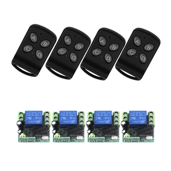 

New 12V 10A Signal Channel Fixed Encoding Switch 4Receiver +4Transmitter Wireless Remote Control Promotion 4402