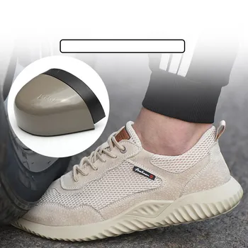 

work shoes with steel toecap indestructible shoes Breathable Safety Shoes Men Steel Toe anti-smashing sneaker Work Protective