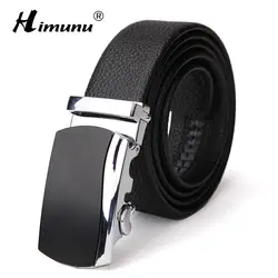 Himunu 100% Пояса из натуральной кожи ремень для Для мужчин Роскошные Бизнес Автоматическая пряжка Для мужчин S Ремни на высокое качество