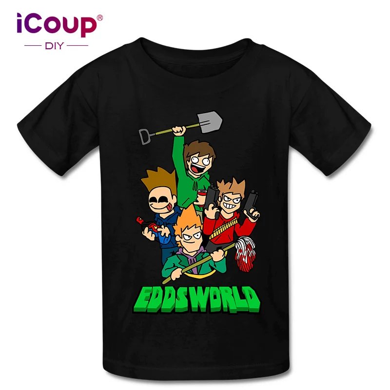 ICoup дети Eddsworld Crash Zoom Wiki 100% хлопок с коротким рукавом | Мужская одежда