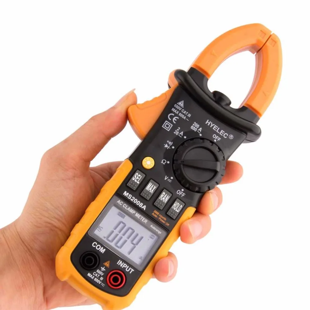 

1pc Professional Digital AC Clamp Meter Back light fluke Multimetro Clamps Leakage MS2008A Multimeter 2000 Counts New Arrival