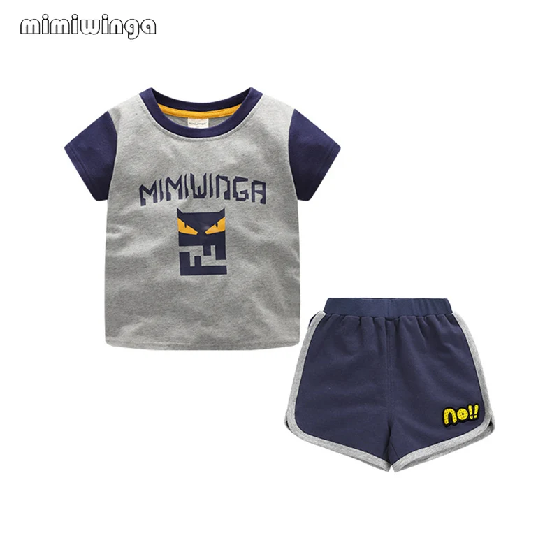 

Summer Sport Suits 1-5 Year T Shirts Shorts 2 Pieces Letter Print Sports Tees Tops Children Clothing Baby Boys Clothes
