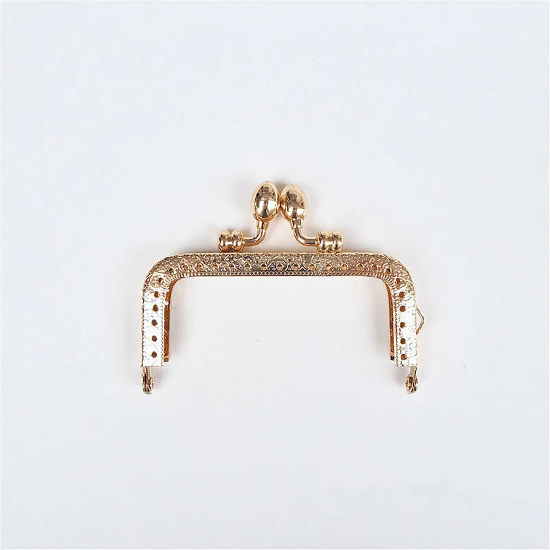 

Gold Tone Beautiful Rectangle Lock Delicate Metal Purse Frame Flower Pattern Bud Head Women Luggage&Bag Accessories 8.5-20.0CM