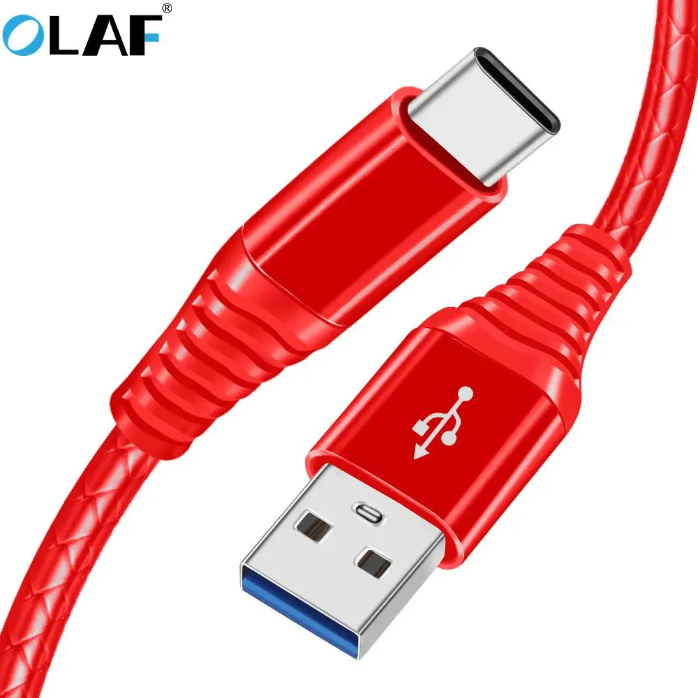 OLAF usb type-C кабель кабели для зарядного устройства USB кабель синхронизации данных type C для samsung S9 S8 Note 9 8 телефон Быстрая зарядка 1 м usb C кабель