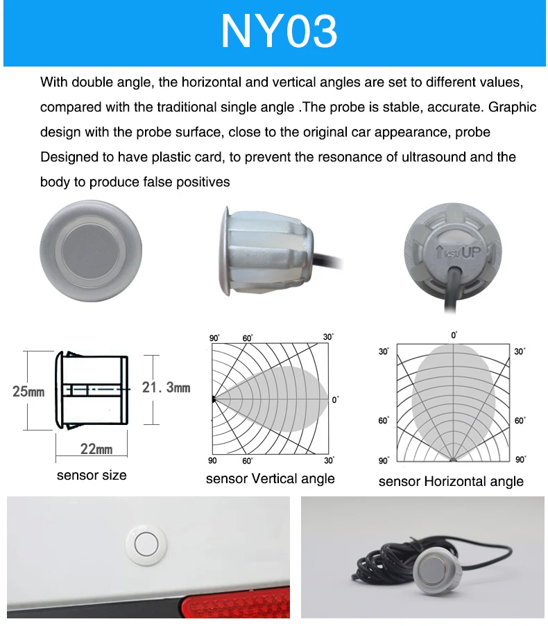 22MM Car Parking Sensor Backup Radar Parktronic Reverse Probe ultrasonic Black Red Blue Grey Silver Champagne Gold Aparcami 11 22MM Car Parking Sensor Backup Radar Parktronic Reverse Probe ultrasonic Black Red Blue Grey Silver Champagne Gold Aparcami 5