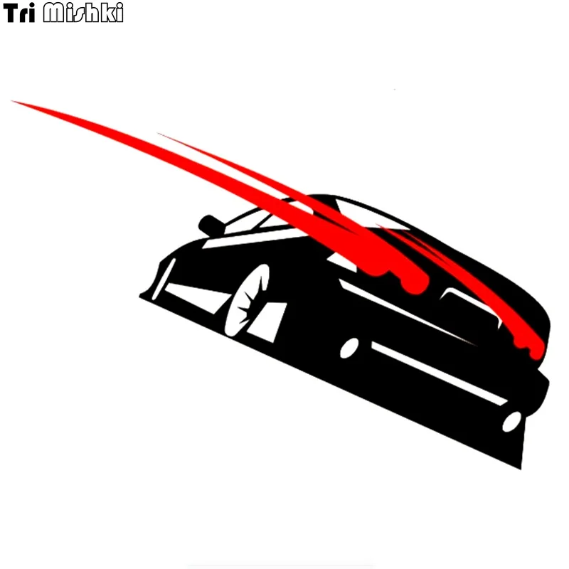

Tri Mishki HZX392-CS 20*14cm Red ribbon Tilted car colorful car stickers auto automobile decals