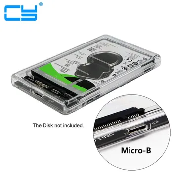 

USB-C Type-C to 2.5 Inch SATA SSD HDD External Enclosure Transparent for Laptop & PC