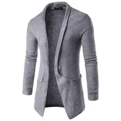 2016 4 цвета новые модные однотонные Для мужчин s свитера с v-образным вырезом с длинным рукавом зауженный крой вязаный Повседневное мужской