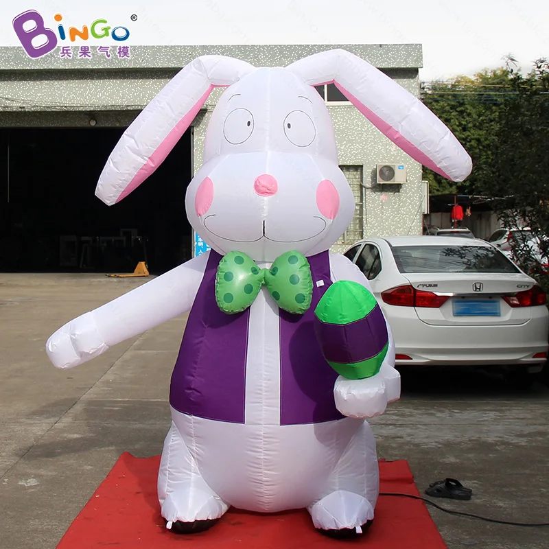 Easter festival 2.4 Meters high big inflatable bunny with egg