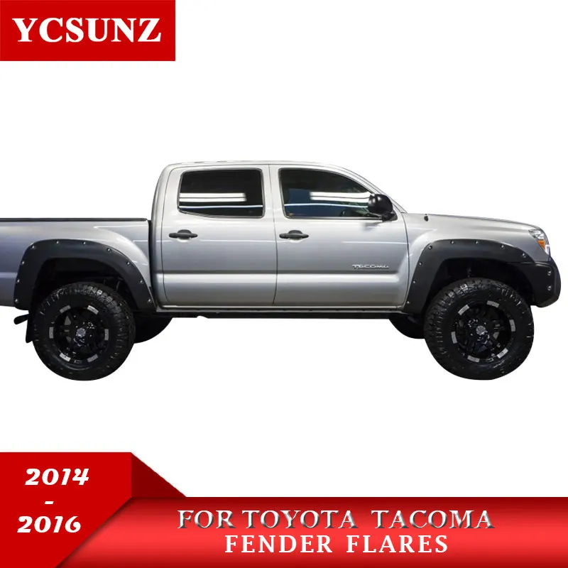 

2014-2016 Pocket Rivet Fender Flare For Toyota tacoma Accessories matte black Mudguards For Toyota tacoma 2014-2016 Parts YCSUNZ