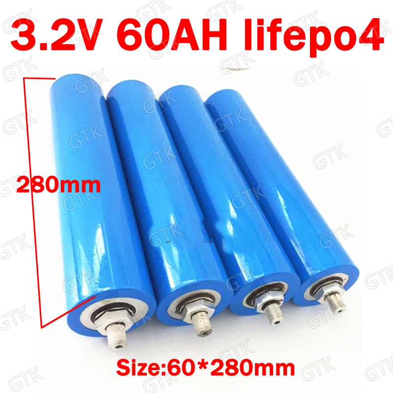 8pcs lithium 3.2v 60ah lifepo4 battery for 12.8V 120Ah solar energy storage motorcycle House hold electric supplies subwoofer