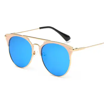 

Luxury Brand Designer Gold Oversized Purple Mirrored Sunglasses Cat Eye Sunglass Pink Lunette Ladies Sun Glasses AABT02