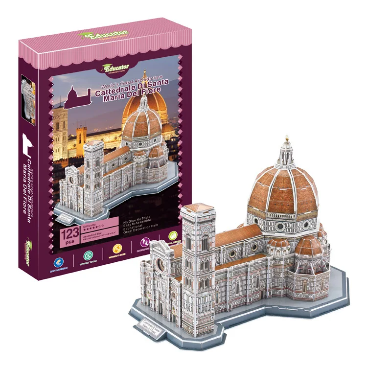 Educational Toys Famous Architecture Model 3D Jigsaw Puzzles For Adults Osaka Peles Bran Castle Las Ventas Toys For Children 2