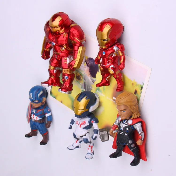 

Cute Mini Marvel Figures Magnet Toys Captain America Iron man Hulkbuster Thor Magnetique Decor Magnetive Doll Refrigerator Toys