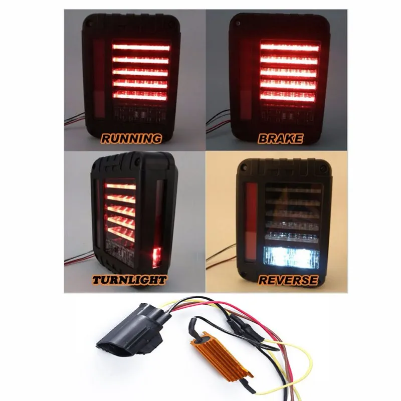 

EU / US Standard LED Tail Brake Reverse Lights Fit Wrangler Unlimited JK 4WD 12V LED Running lights