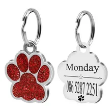 Дропшиппинг в форме лапы, собаки, кошки, ID тег, выгравированы, ID имя собаки, ярлыки, ошейник для питомца, подвеска, гравировка имени и номера телефона, 6 цветов