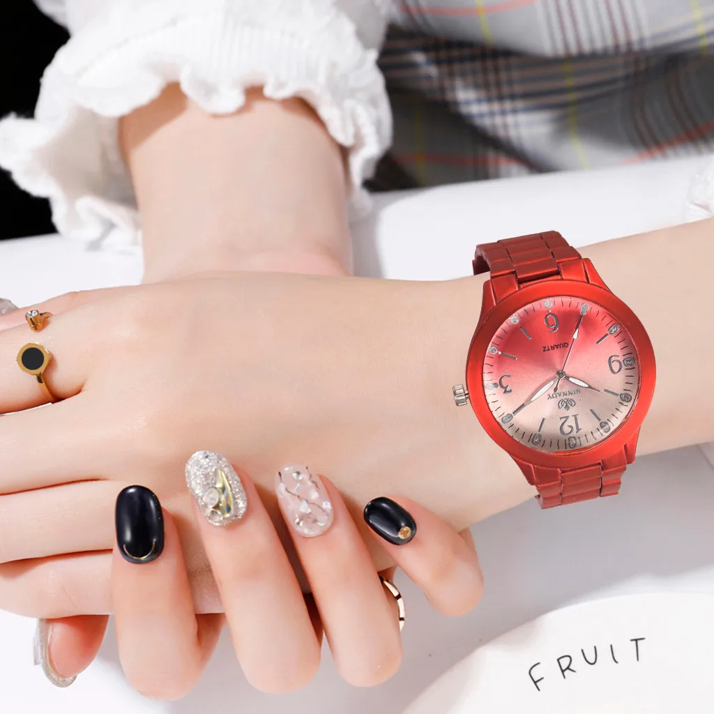 

2019 Women Watches Stylish And Elegant Geometric Surface Gradient Matte Dial Ladies Quartz Watch zegarek damski reloj mujer LD