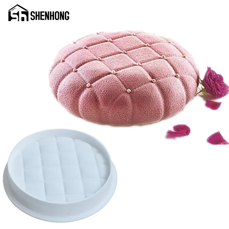 

SHENHONG 1PC Round Square Pillow Silicone Cake Mold For Chocolate Brownie Dessert Mousse Baking Mould Pan