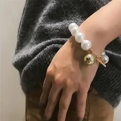 Коми Новая мода Шарм ручной имитация жемчуга Браслеты с бисером элегантный Bijoux браслет для Для женщин украшения подарок I-438