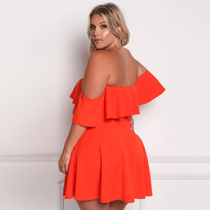 Summer-Women-Sexy-Slash-Neck-Short-Sleeve-Dress-Off-Shoulder-Ruffles-Elegant-Solid-Ladies Empire-Dresses-Party-Female-SCL0117 (11)