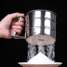 1 шт. сито для муки из нержавеющей стали Механическая глазурь для выпечки шейкер для сахара просеиватель формы выпечки Кондитерские инструменты