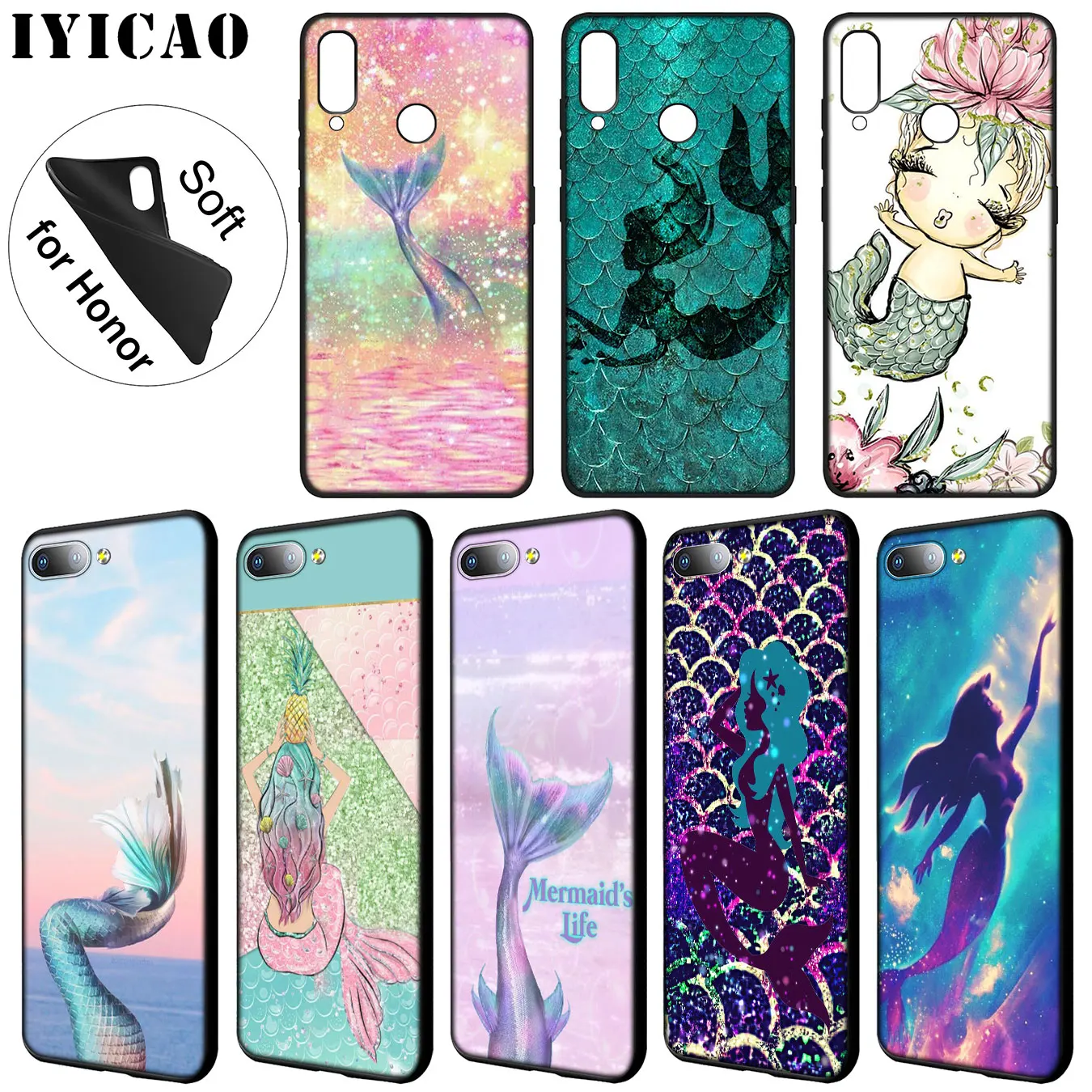 IYICAO Мягкий силиконовый чехол для телефона Huawei Y9 Y7 Y6 Prime 2019 Honor 20 8C 8X 8 9 9X 10 Lite 7C 7X 7A Pro |