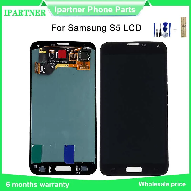 

5.1Inch Super OLED for Samsung for Galaxy S5 i9600 G900 G900M LCD Display Touch Screen Digitizer Assembly Replacement Parts+Tool