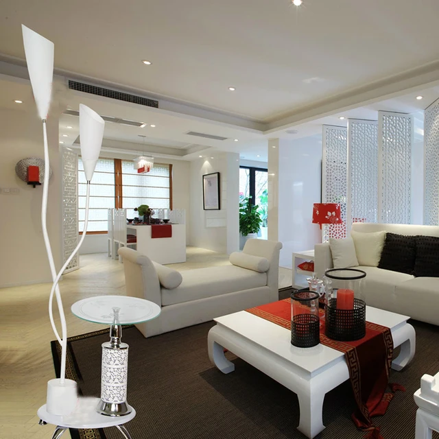 Breve manera moderna diseño vidrio esmerilado Sombras lámpara de pie