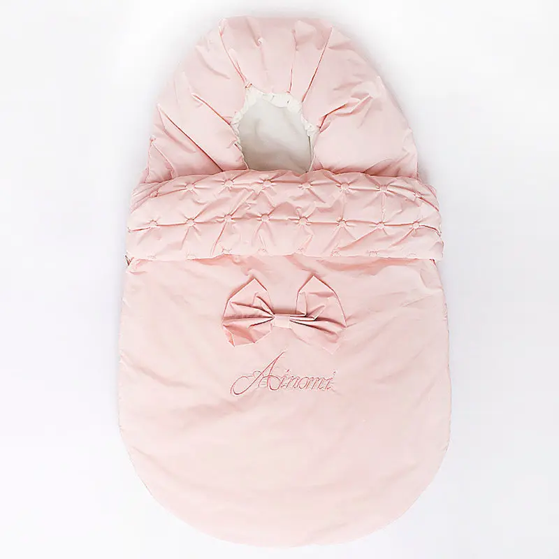 Розовый Baby Sleeping Bag Envelope Blanket Baby Cocoon Winter Sleepsacks Bow Swaddle Sack Envelope For Newborns Baby Carriage Sack - Цвет: Розовый