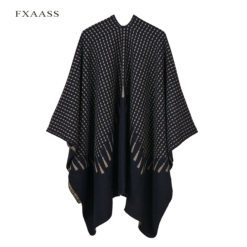 FXAASS новая осенняя/зимняя шаль Модное пончо женский шарф леди кисточкой одеяло кашемировые шарфы теплые пашмины накидка