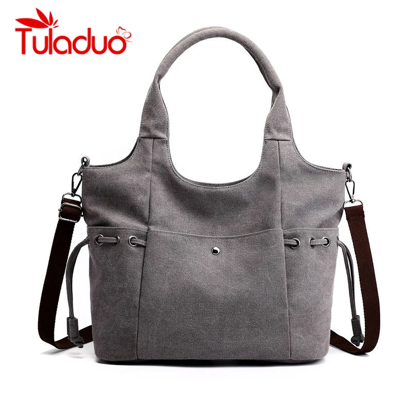 

Foldable Casual Tote Women's Handbag Large Shoulder Crossbody Bags Canvas High Capacity Bag for Women Female bolsa feminina