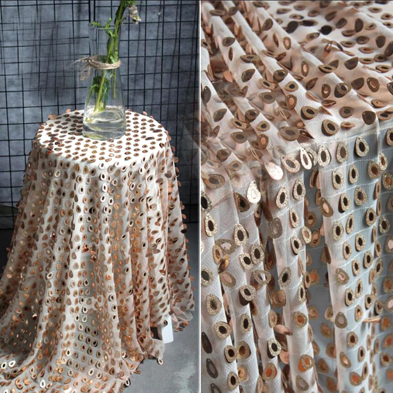 

Water Drops Sequins Wedding Background Mesh Designer Clothes Hangers Flash Sequins Costumes Decorative Fabrics