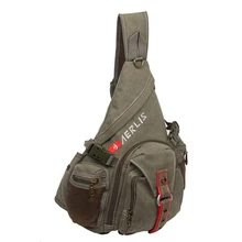 Многофункциональная большая Холщовая Сумка на плечо с одним ремнем на груди, мужская сумка-мессенджер, винтажный рюкзак для путешествий