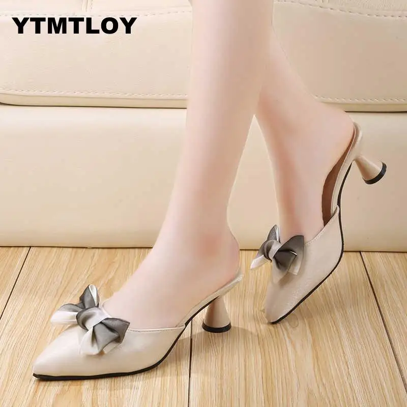 

2019 Women Fashion Summer Beige High Heels Shoes Lady Casual Sweet Black Pointed Toe Pumps Sexy Tenis Wedges Lolita Shoes