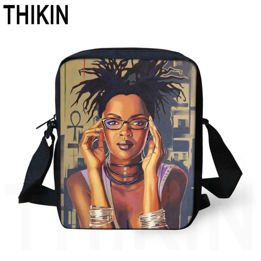 THIKIN персонализированные Африканский Американский черный художественный узор для девочек школьный детский рюкзак для книг подростков рюкзак на заказ ребенок Mochila - Цвет: As Picture