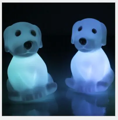 Продвижение Топ на бретелях с изображением собаки 7 видов цветов сменный светодиод мигает ночник для детей флэш-игрушки с огоньками Атмосфера декоративные лампы