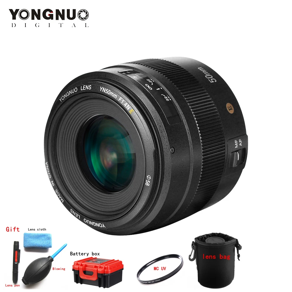 

YONGNUO YN50mm F1.4N E Standard Prime Lens F1.4 Large Aperture Auto Manual Focus Lens for Nikon D5 D4 D3 D810 D800 D750 D300 etc