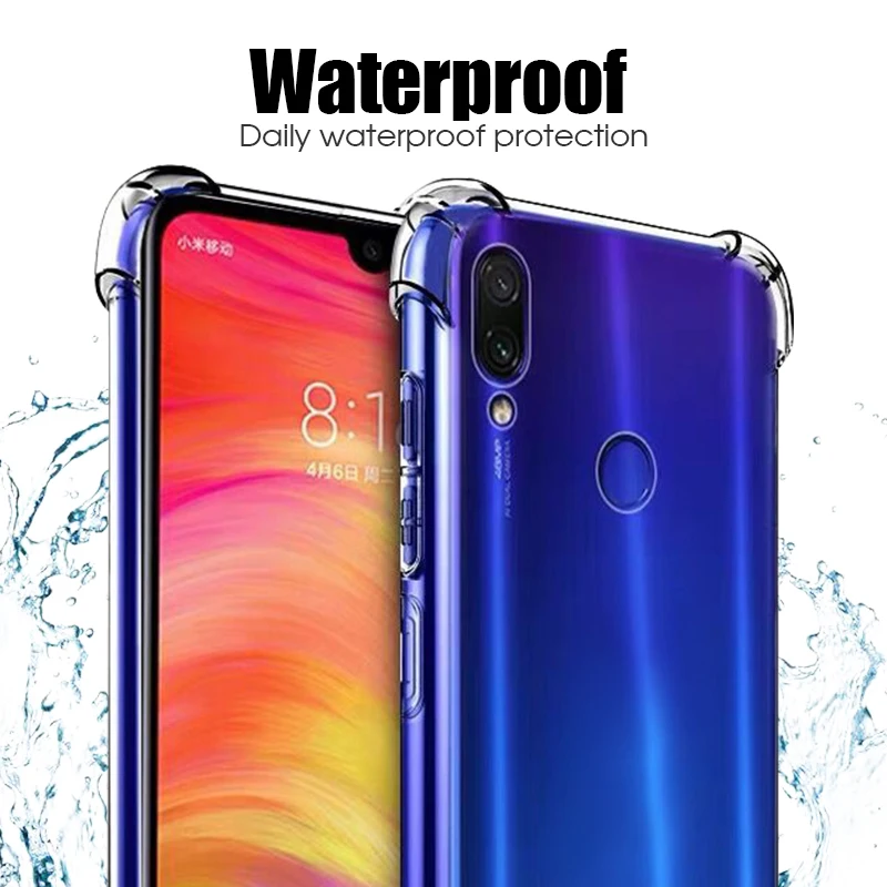 

Transparent Phone Case For Xiaomi Redmi Note 7 Airbag Back Cover on For Redmi 7 GO 6 6A Note 7 6 5 5A Pro 4X 4A Clear Case Coque