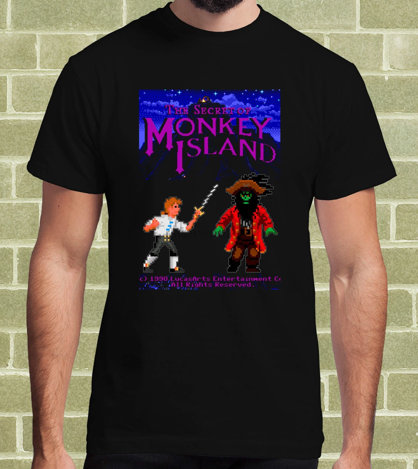 

Monkey Island Videogame Arcade 1990 T Shirt Per Uomo E Bambino Men& T Shirt