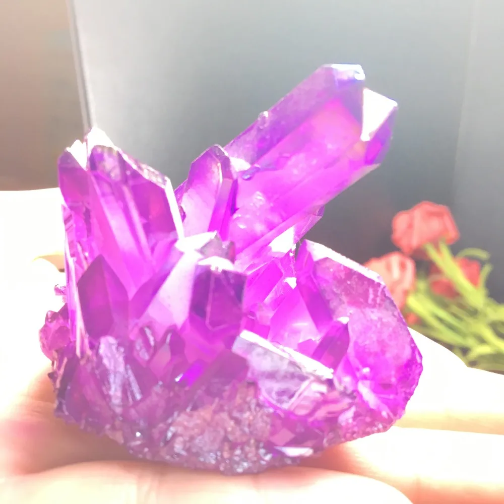 レア薄紫炎オーラ水晶ポイント Cluster のヒーリング Healing Point Heal Lighthealing Quartz Crystals Aliexpress