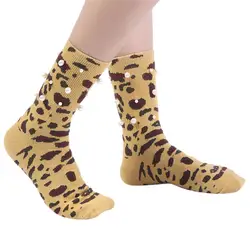 Зимние теплые носки женские Ретро леопардовые носки средней длины до колена Ins-style винтажные жемчужные носки уличные спортивные носки #2n21