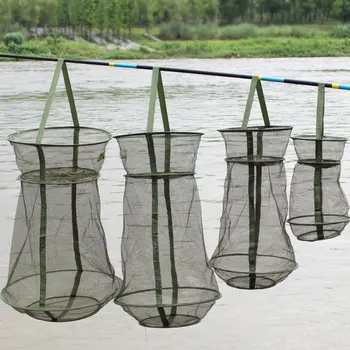 

AOTU Fishing Net Shrimp Mesh Cage Folding Fishnet 3 Layers Quick-dry Collapsible Fish Trap Minnow Cast Net