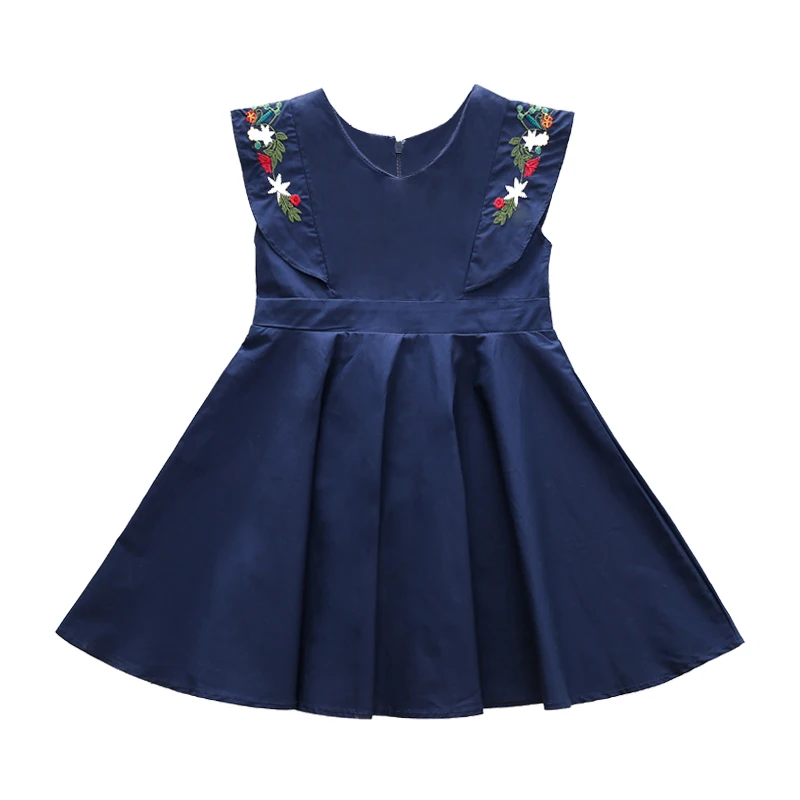 Hurave 2018 New baby Girl clothes Children Summer Clothing sleeveless dress Kids embroidery boutique princess dresses Hurave 2018 New baby Girl clothes Children Summer Clothing sleeveless dress Kids embroidery boutique princess dresses