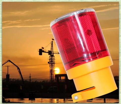 Solar do Diodo Emissor de Luz de Alarme Luz de Advertência do Tráfego Signal Beacon Solar Lâmpadas Industrial Estrada Iluminação 4 Pçs – Lote Lightsoutdoor Led