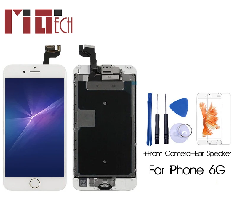 Cena Dla iPhone 6 6g 6s plus wyświetlacz LCD ekran dotykowy Digitizer pełny zestaw do wymiany + kamera przednia + ucho Specker + przycisk Home + prezenty