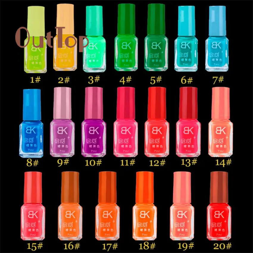 Горячие 20 цветов серии флуоресцентный неоновый светящийся гель лак для ногтей для Светящиеся в темноте лак для ногтей maquiagem Jal3 - Цвет: Follow 1