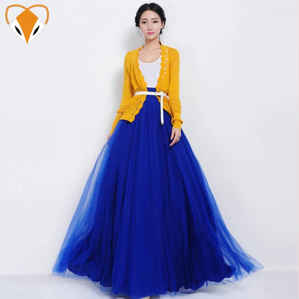 2015 new summer&Autumn fashion 10colors high waisted women skirt gauze