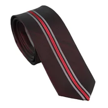 Coachella Галстуки бордовый с серебристой/красная полоса Панель Дизайн галстук микрофибры узкий галстук 6 см