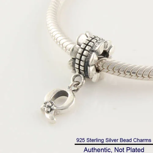 

Fits for Pandora Beads Bracelets Letter Q Charms 100% 925 Sterling-Silver-Jewelry Free Shipping